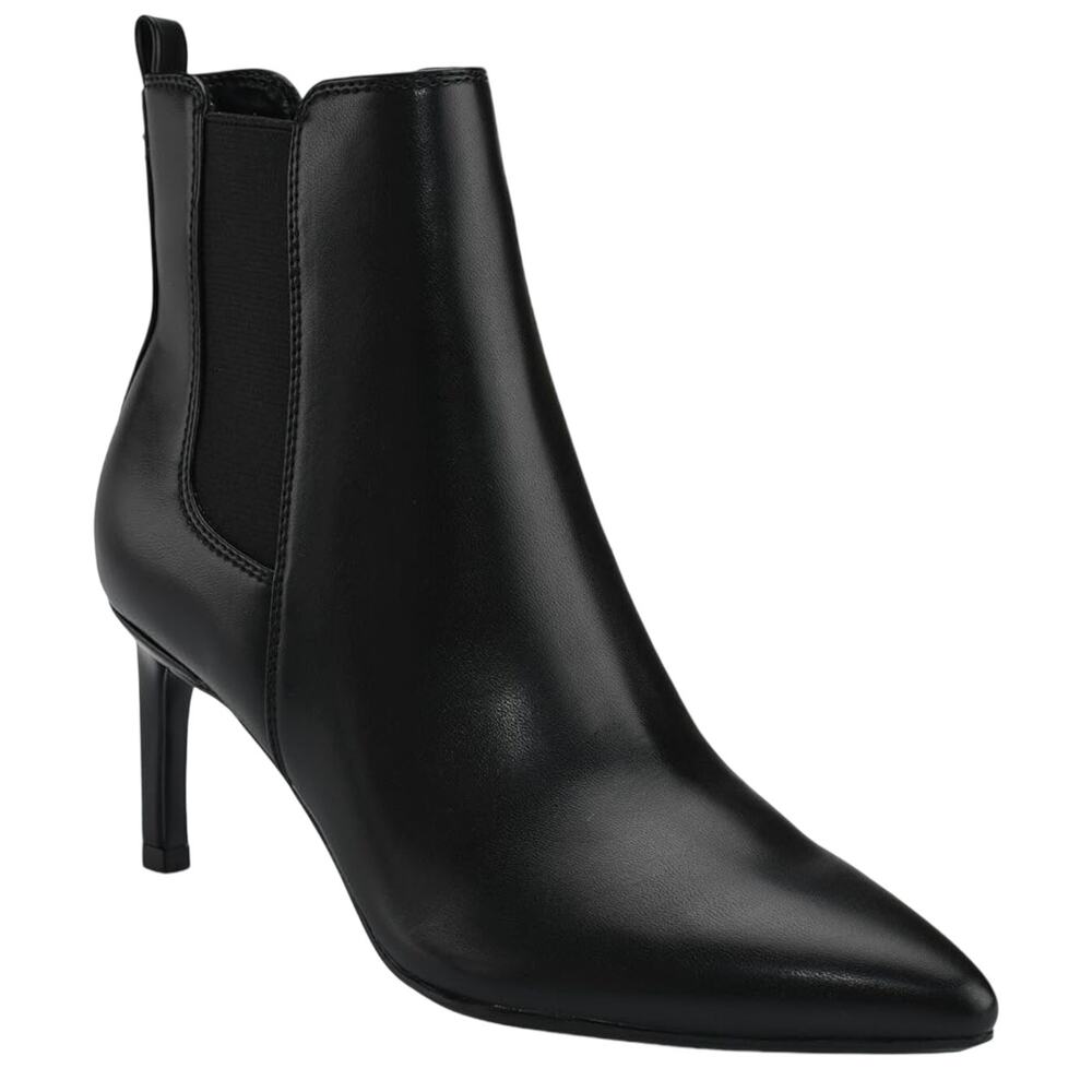 Calvin Klein Samara 3 Pointed Toe Stiletto Heels Boots Quiet Luxury Black sz 6.5
